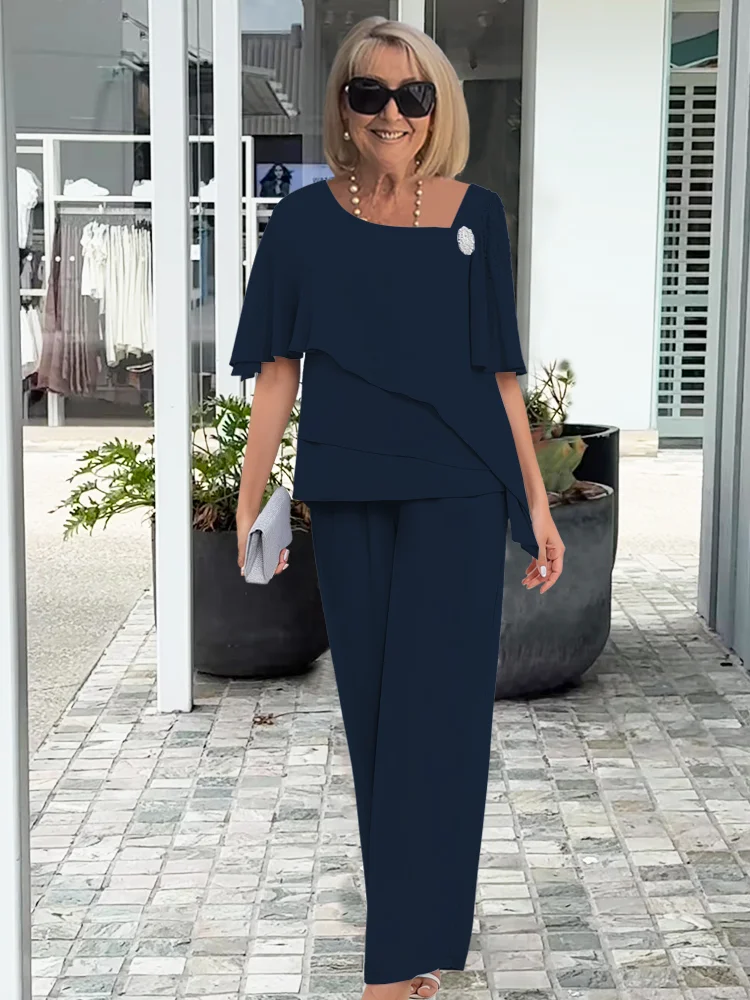 Caroline | Elegancki zestaw z szerokimi rękawami i spodniami