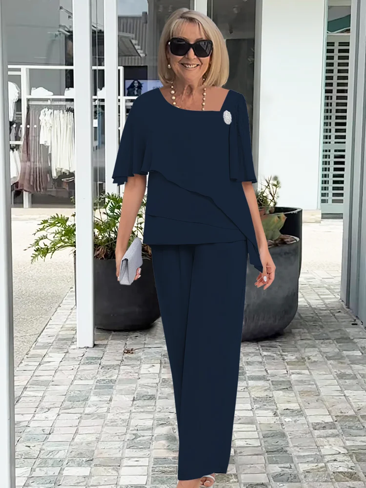 Caroline | Elegancki zestaw z szerokimi rękawami i spodniami