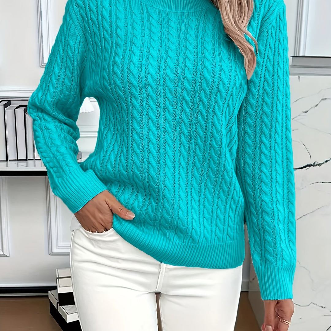 Faye | Sweter z okrągłym dekoltem w splot kablowy