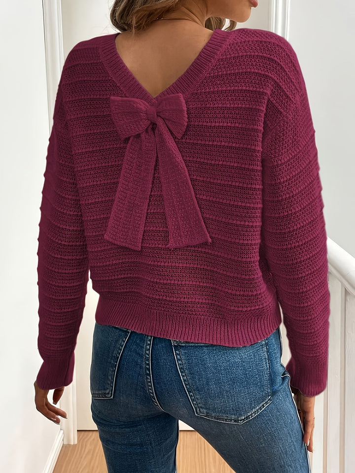 Imogen | Sweter z Wstążkowym Detalem