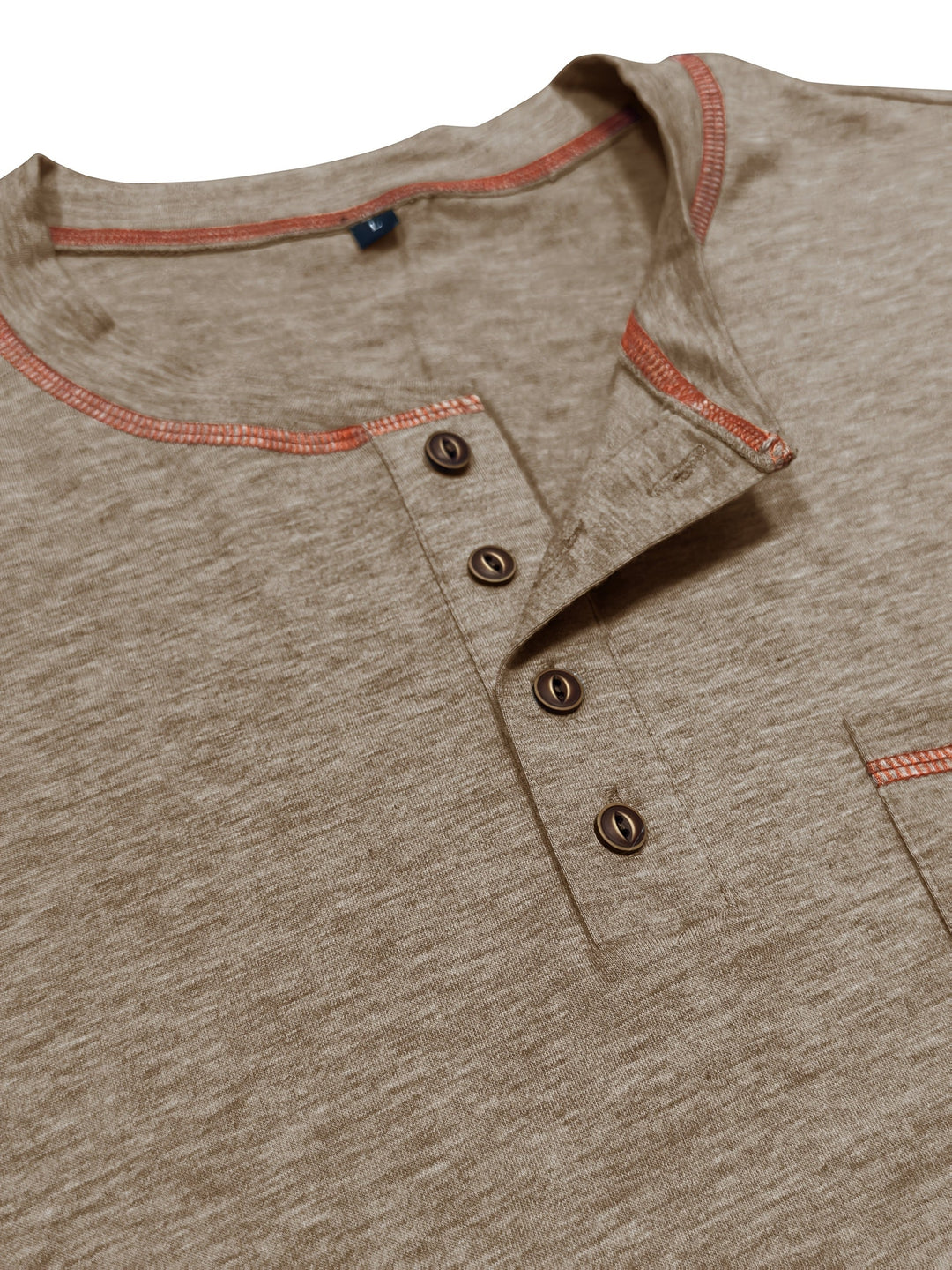 Reuben | Longsleeve Henley z Kontrastowym Szwem