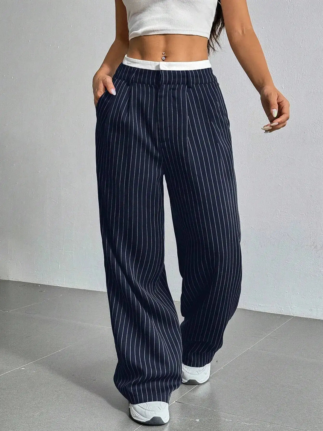 Grace | Casual Striped Wide Pants