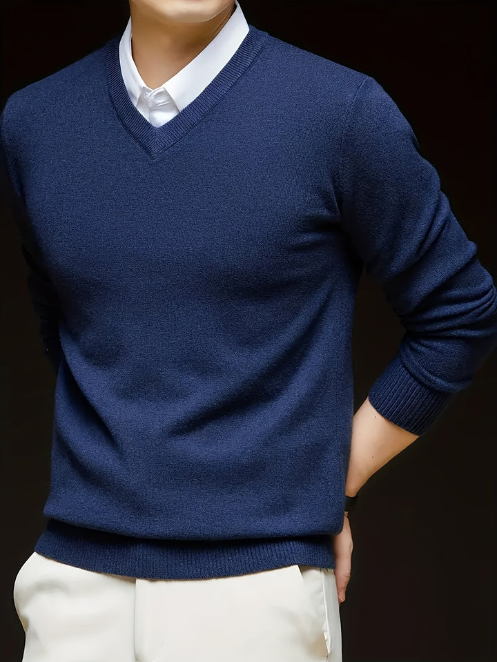 Hugh | Elegancki sweter w serek