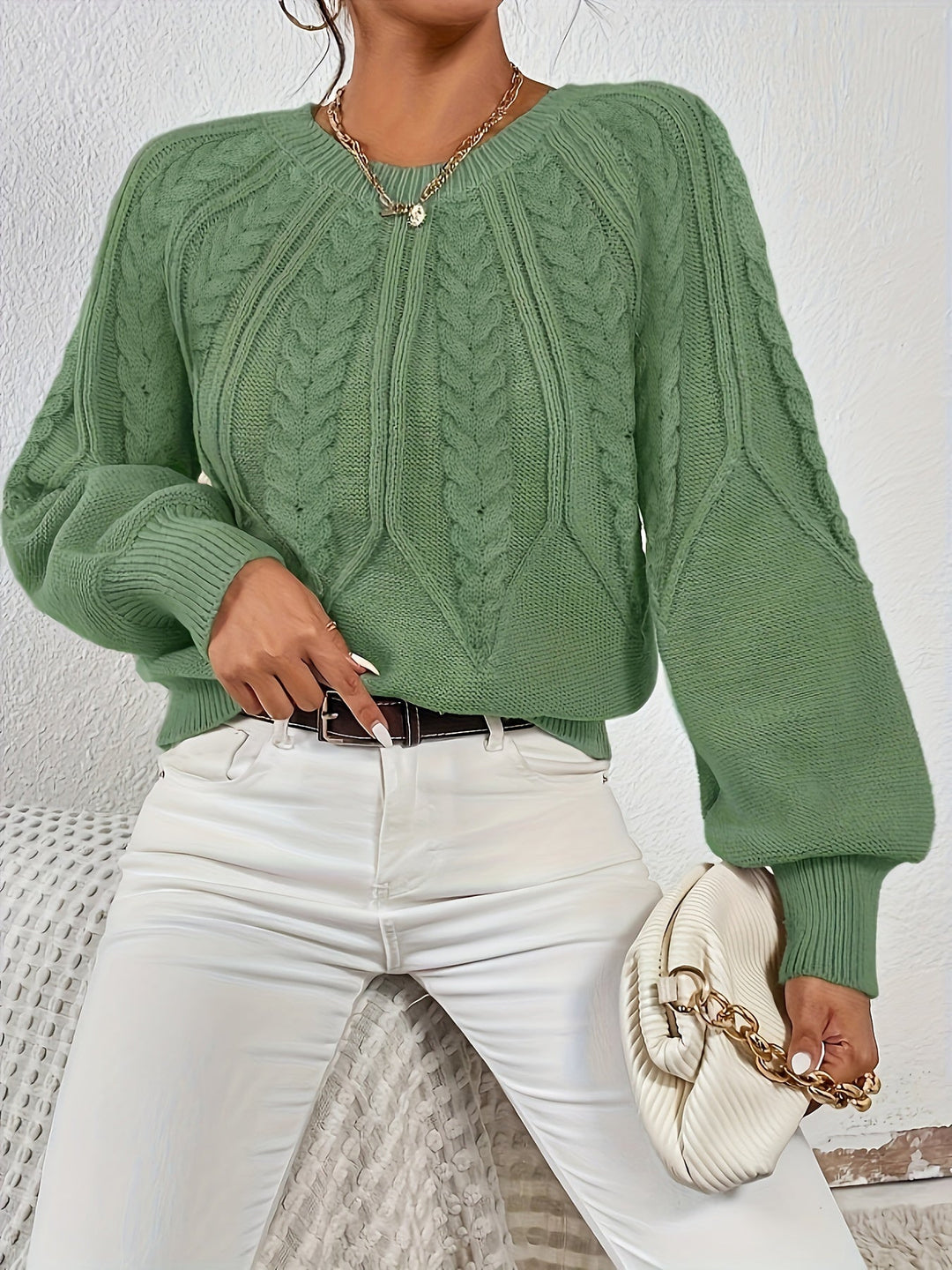 Eleanor | Luźny sweter w warkocze
