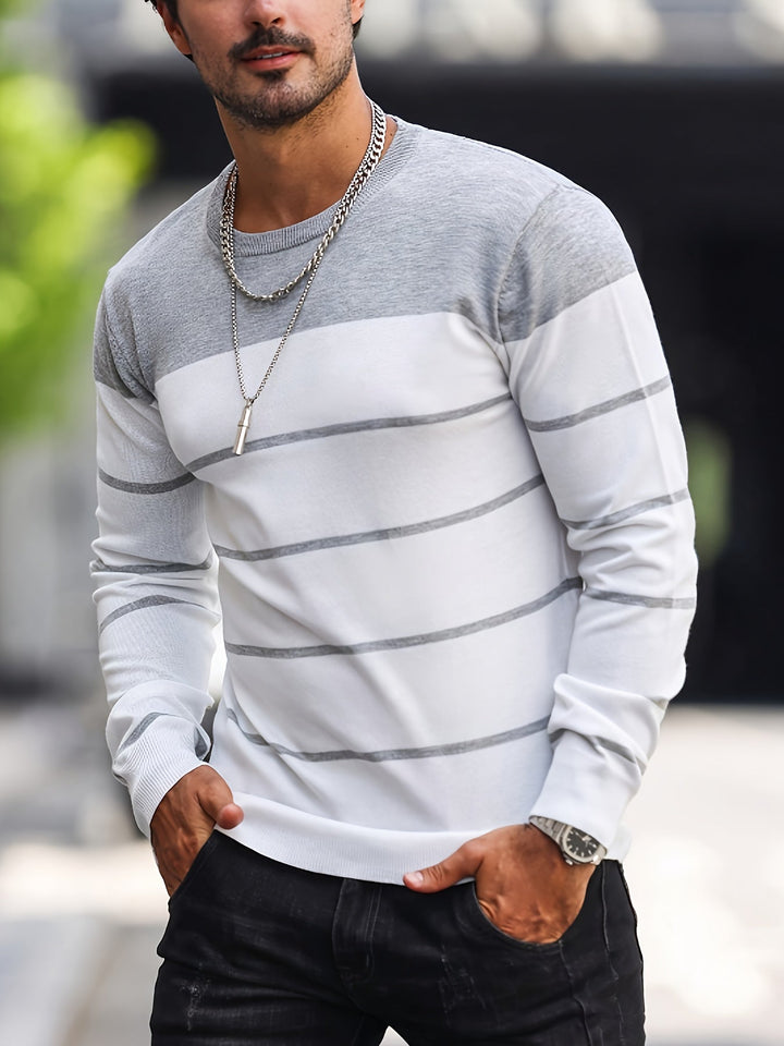 Henry | Sweter z dekoltem w serek w paski