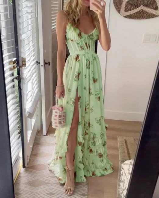 Zoey | Elegancka Kwiatowa Sukienka Bez Rękawów