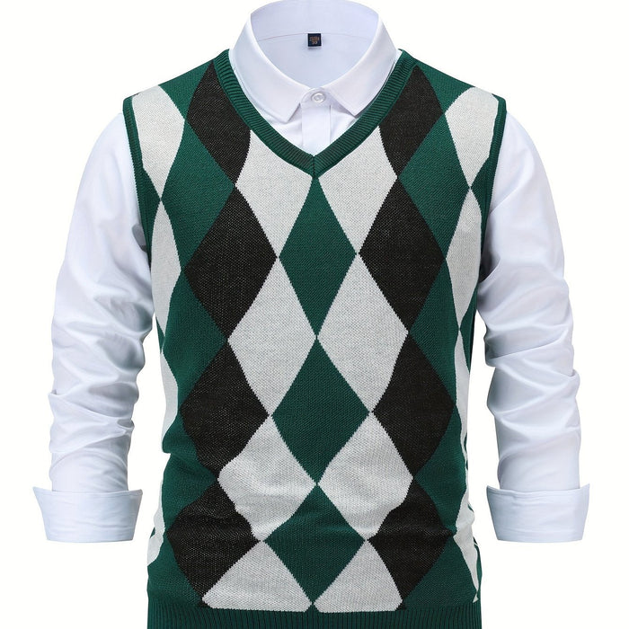 Chandler | Klasyczny Kamizelka w Wzór Argyle
