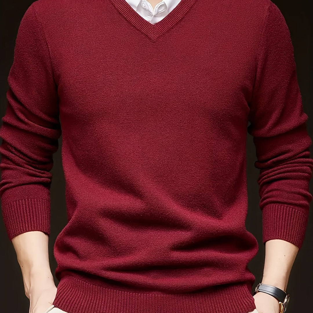 Hugh | Elegancki sweter w serek