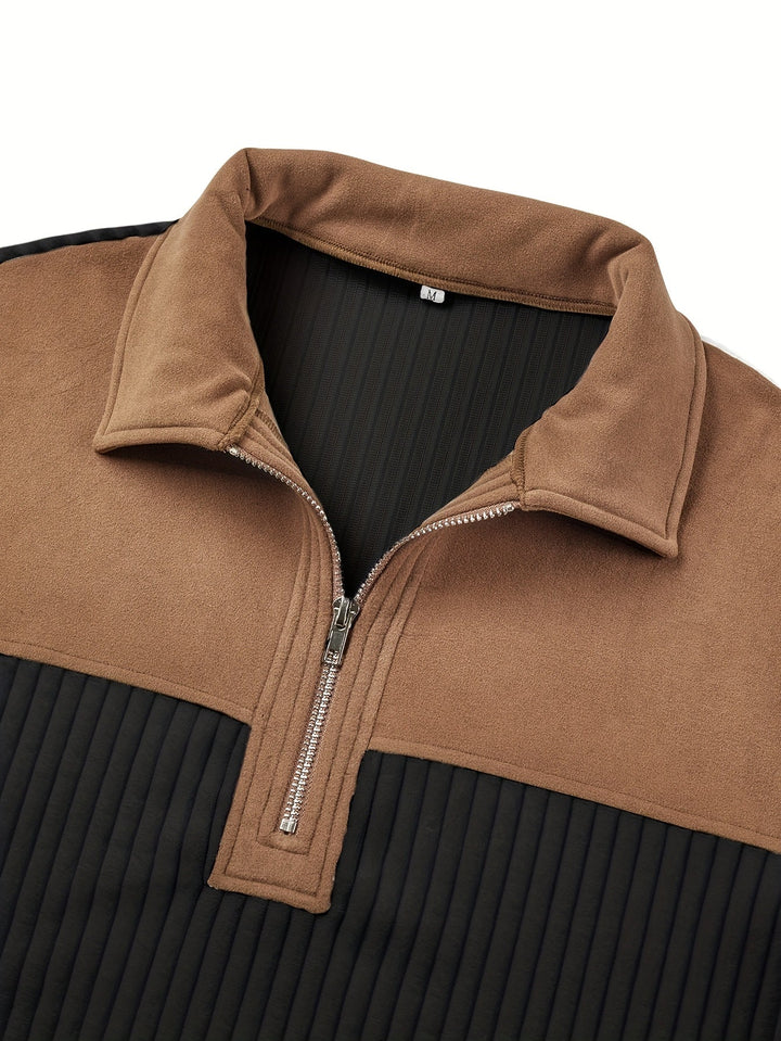 Roland | Pullover z Kwartowym Zipperem w Dwu Tonach