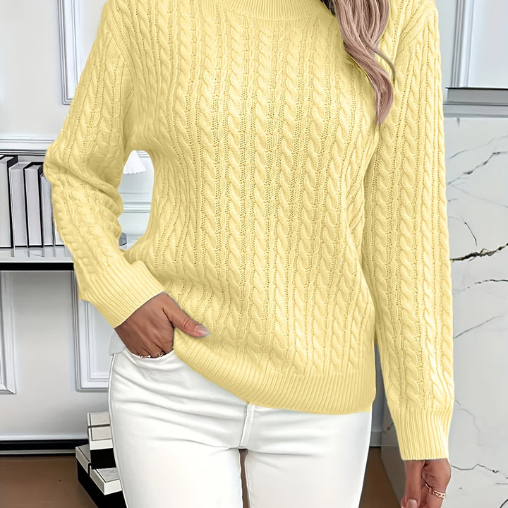 Faye | Sweter z okrągłym dekoltem w splot kablowy