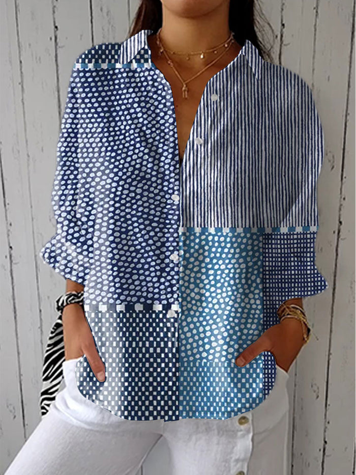 Martha | Klasyczna Bluzka Ocean Patchwork