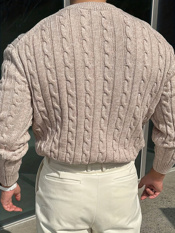 Jonas | Sweter z dzianiny w splot kablowy