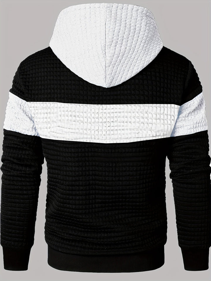 Hayes | Teksturowana bluza z kapturem w kolorze blokowym