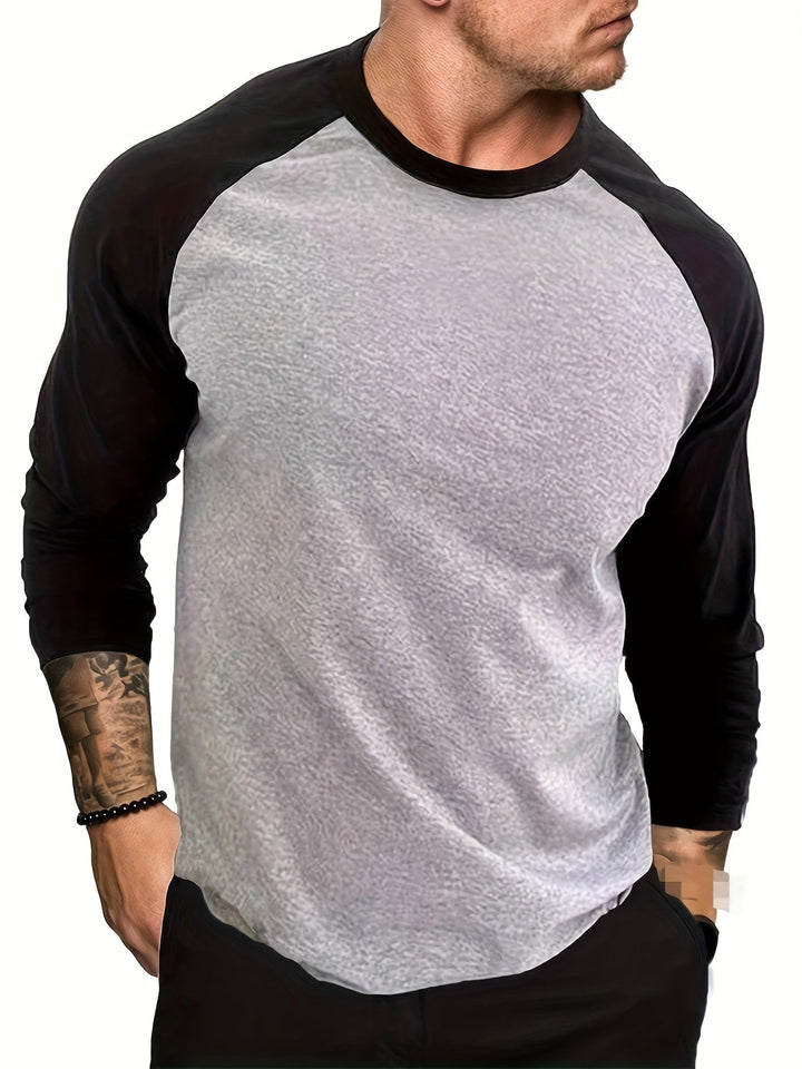 Trevor | Dwukolorowy T-shirt z Długim Rękawem