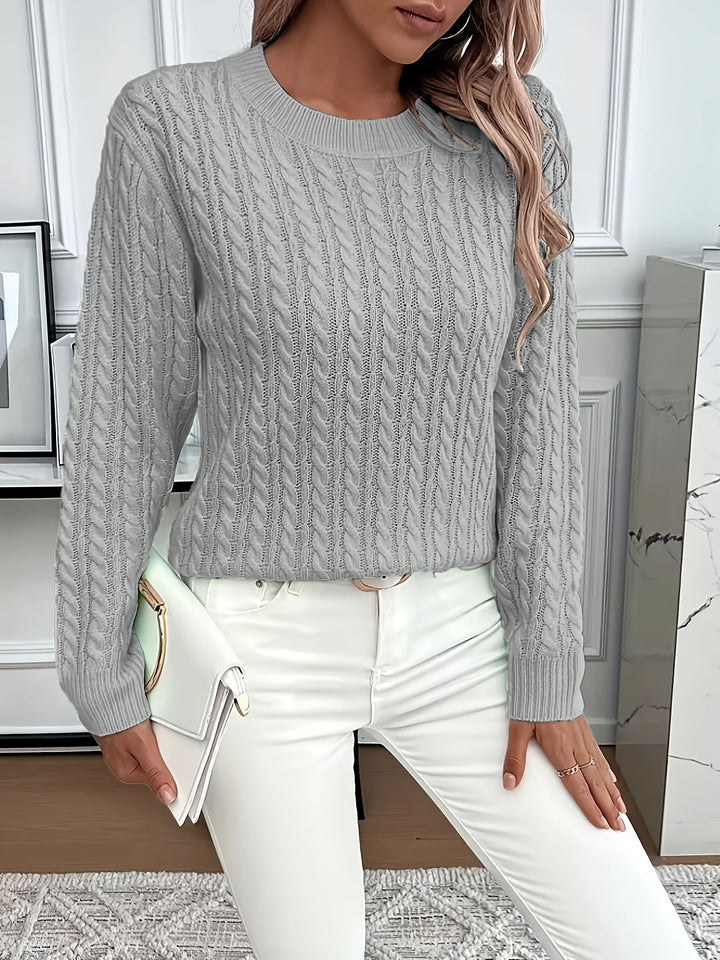 Faye | Sweter z okrągłym dekoltem w splot kablowy