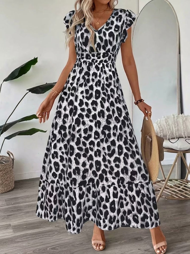 Rosalie | Sukienka Maxi z Dekoltem w Serek w Stylu Barokowym