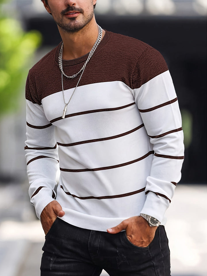 Henry | Sweter z dekoltem w serek w paski