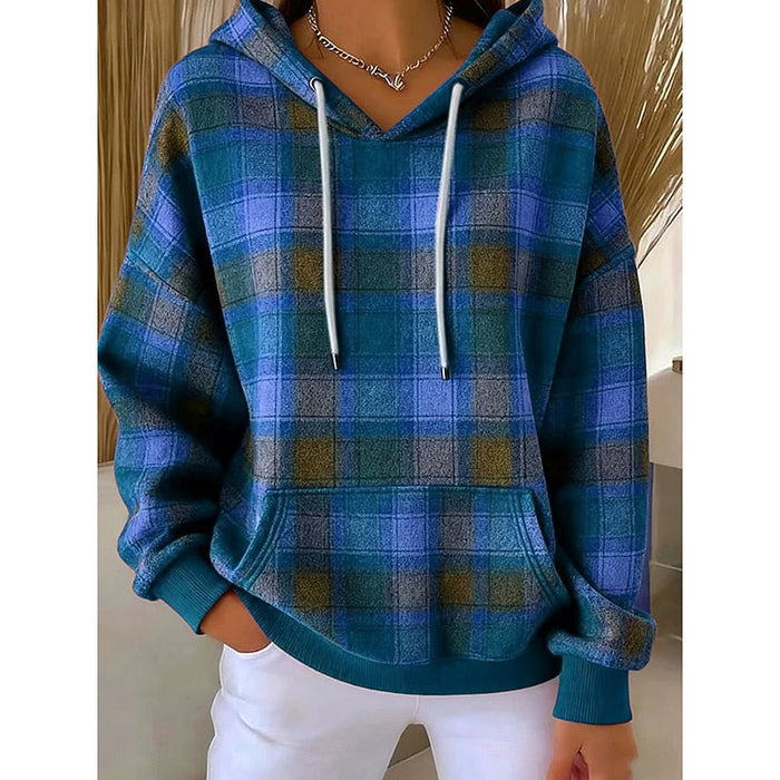 Sadie | Przytulna Kapturowa Bluza w Kratę