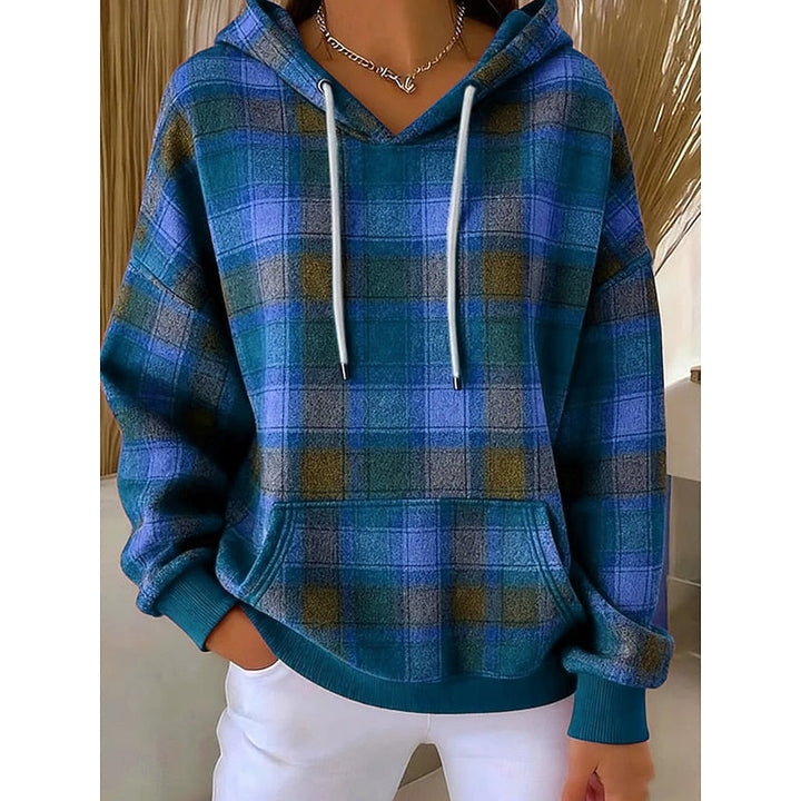 Sadie | Przytulna Kapturowa Bluza w Kratę