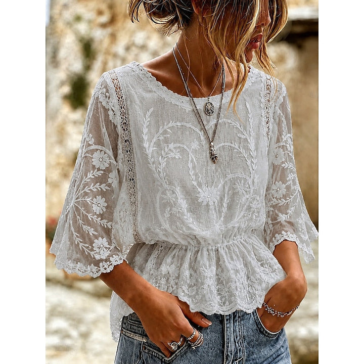 Sabrina | Haftowana Bluzka Peplum