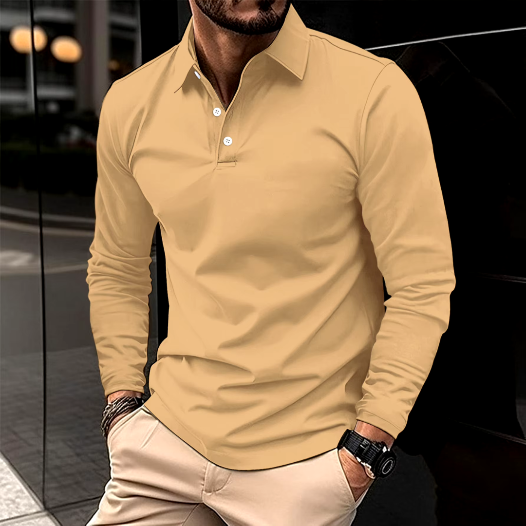 Luca | Smart Casual Polo z Długim Rękawem