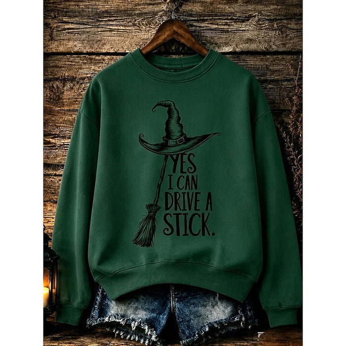 Quinn | Halloweenowa Bluza z Grafiką Czarownicy