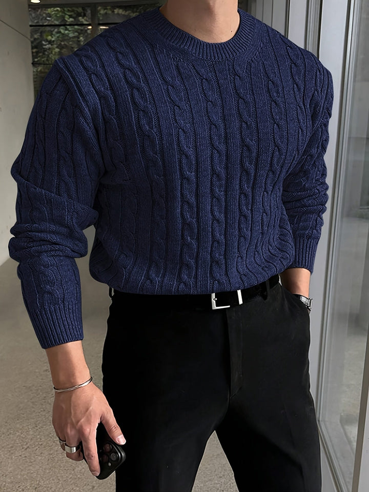 Jonas | Sweter z dzianiny w splot kablowy