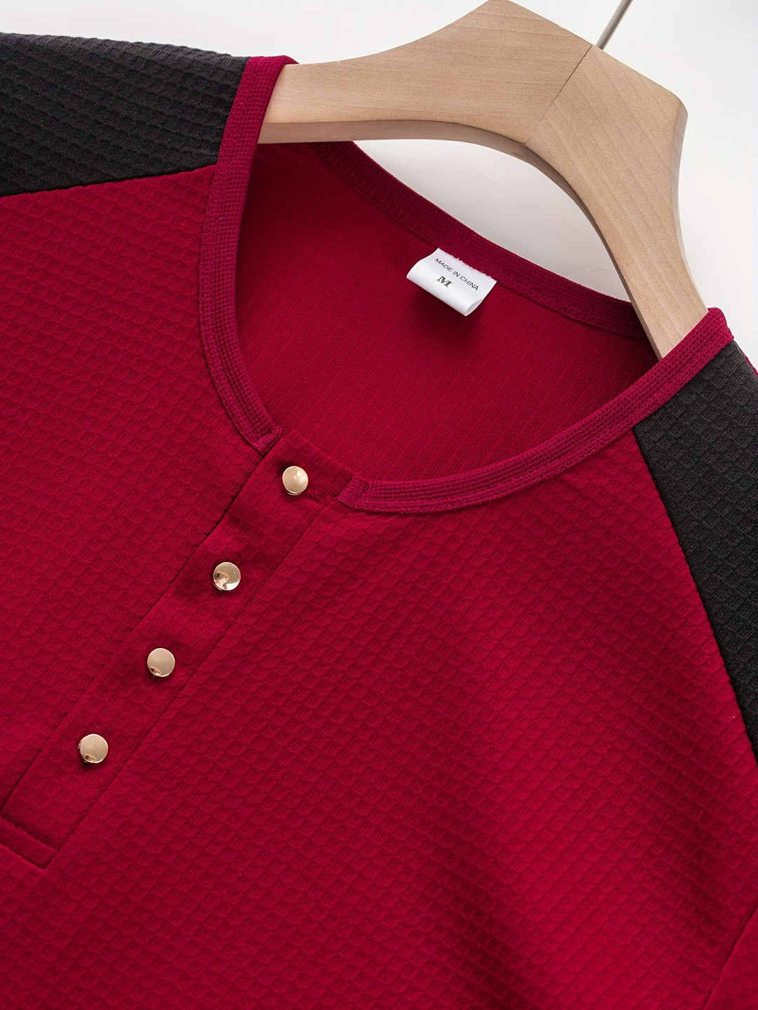 Curtis | Teksturowany longsleeve Henley