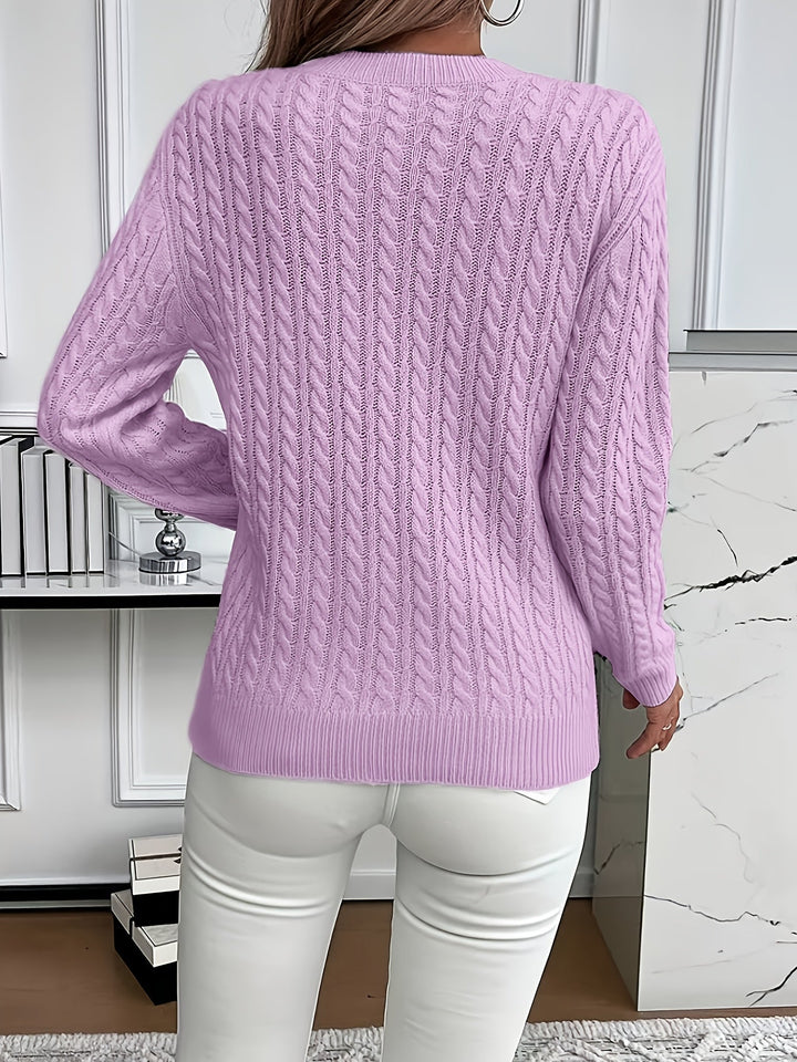 Faye | Sweter z okrągłym dekoltem w splot kablowy