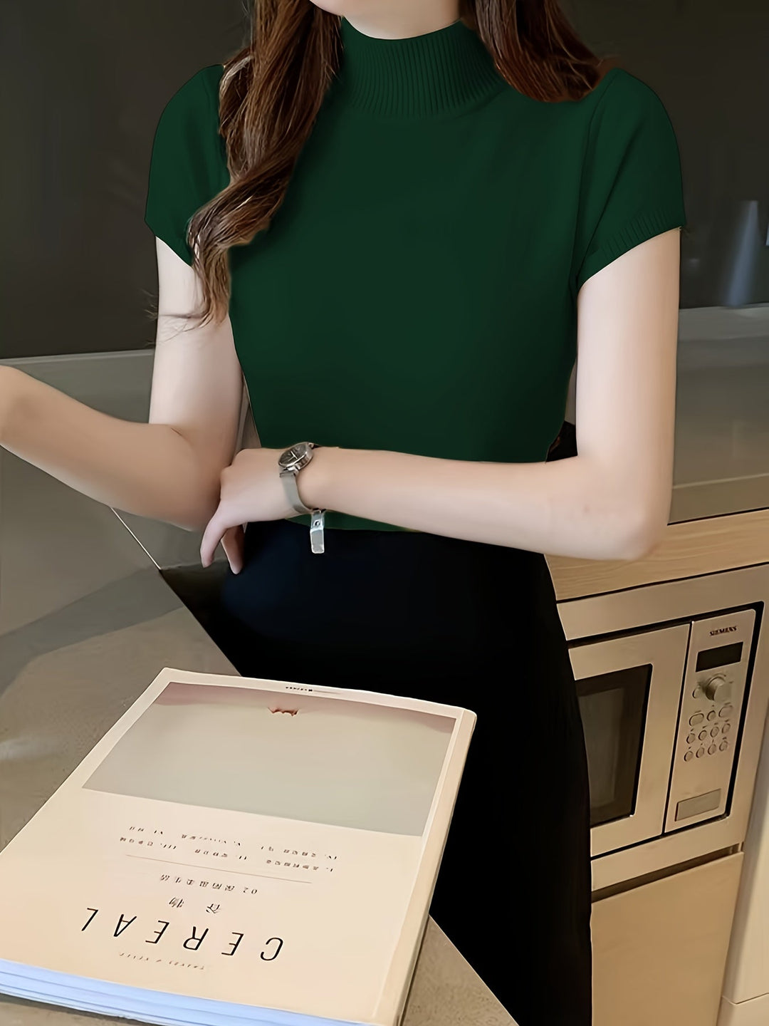 Della | Wyrafinowany Top z Mock-Neck