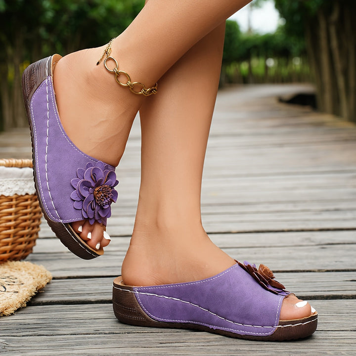 Melanie | Kwiatowe Wedge Sandals