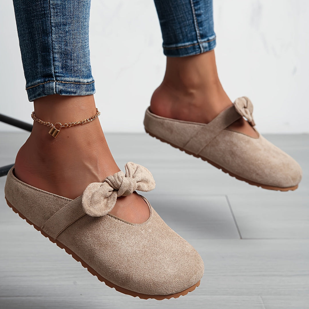 Whitney | Miękkie Klapki Slip-On z Kokardą