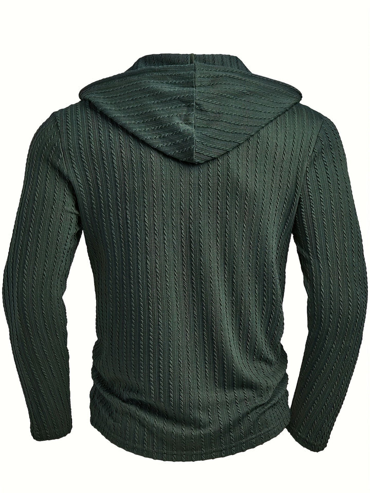 Rowan | Teksturowany Henley z Kapturem