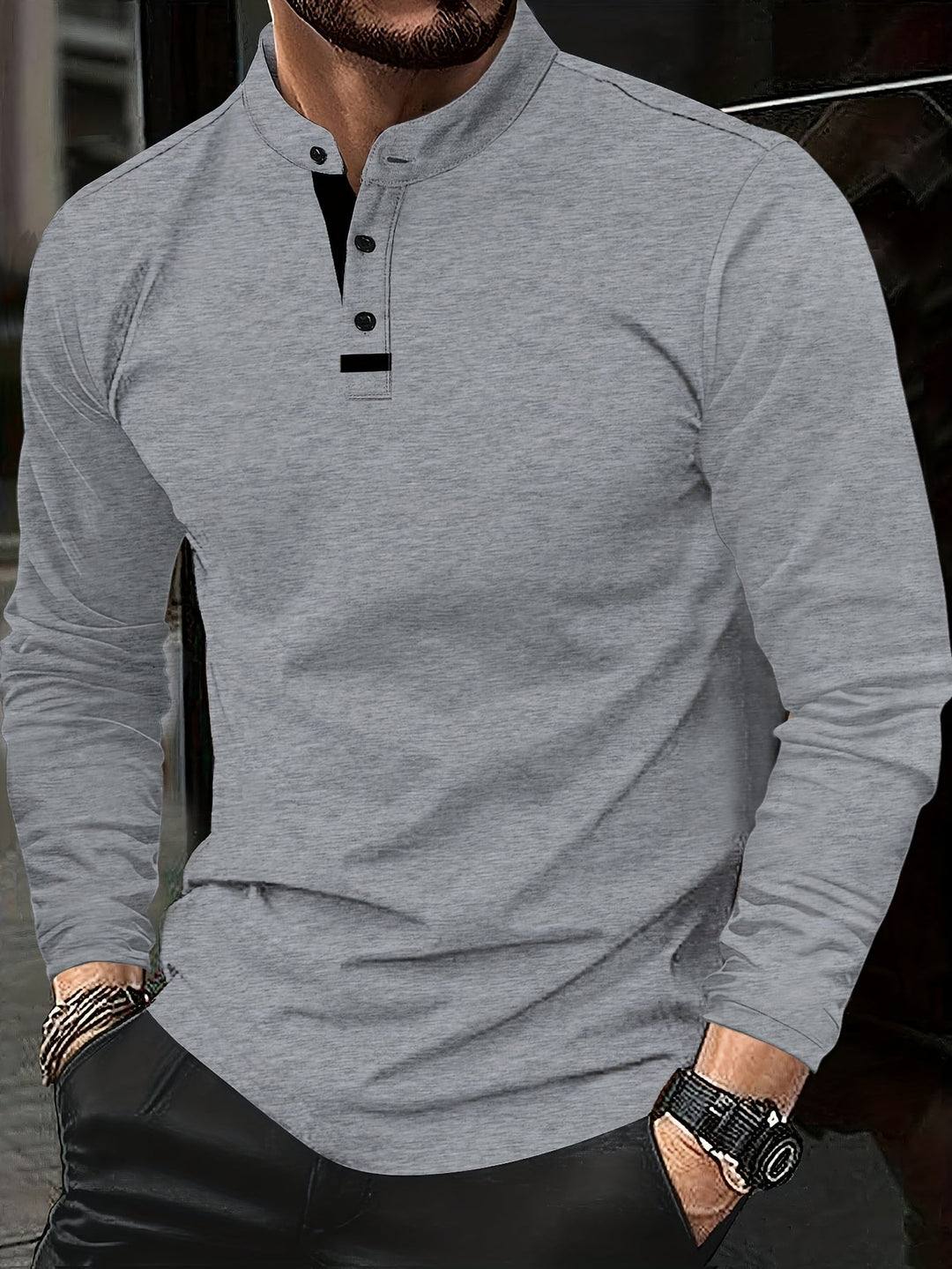 Jasper | Elegancki longsleeve henley