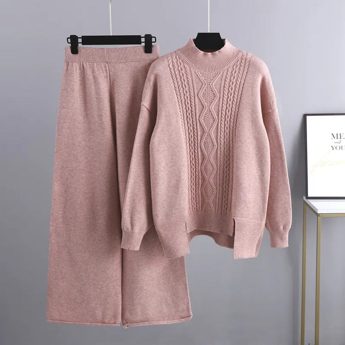 Damski Komplet Dzianinowy Sweter i Spodnie Wygodne