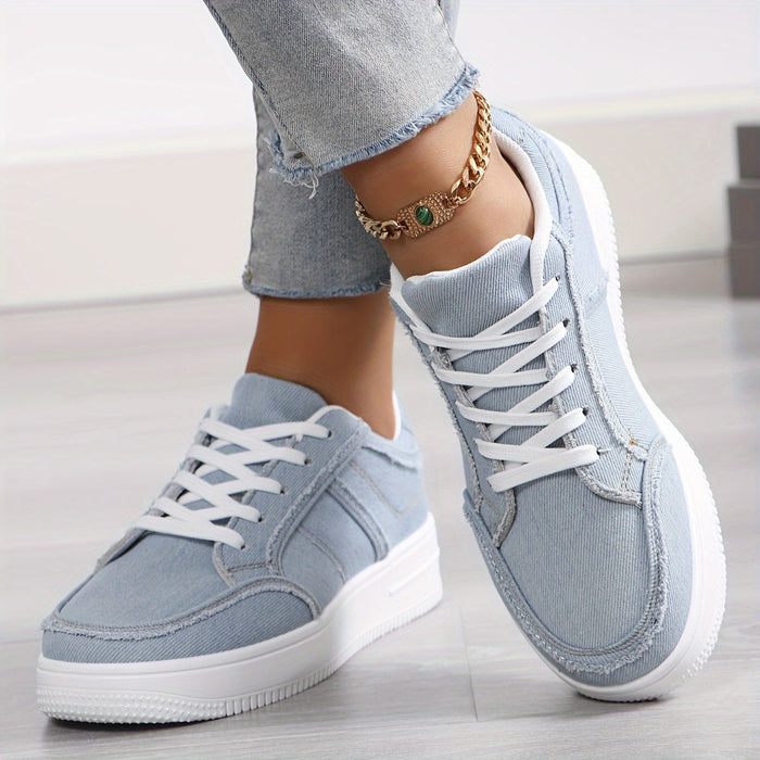 Damskie Sneakersy na Platformie z Sznurowaniem