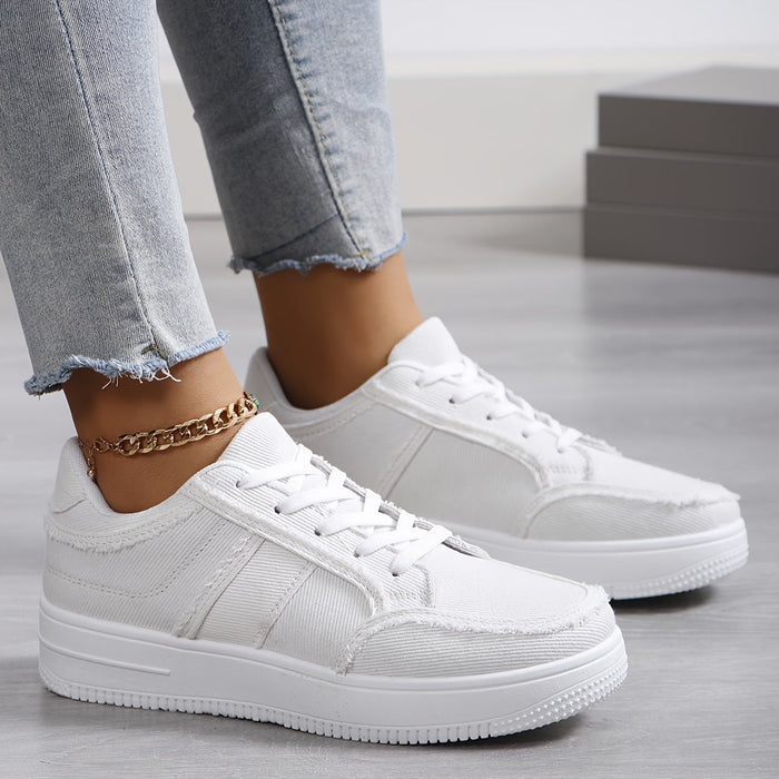 Damskie Sneakersy na Platformie z Sznurowaniem