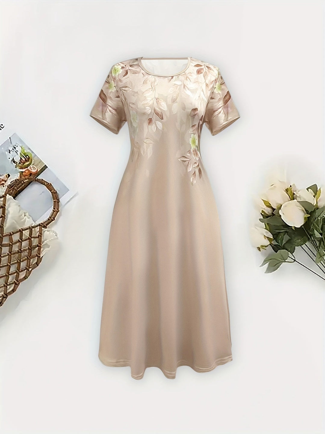Marjorie | Elegancka Kwiatowa Sukienka A-Linie