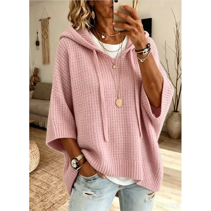 Carol | Luźna bluza z kapturem o fakturze wafla