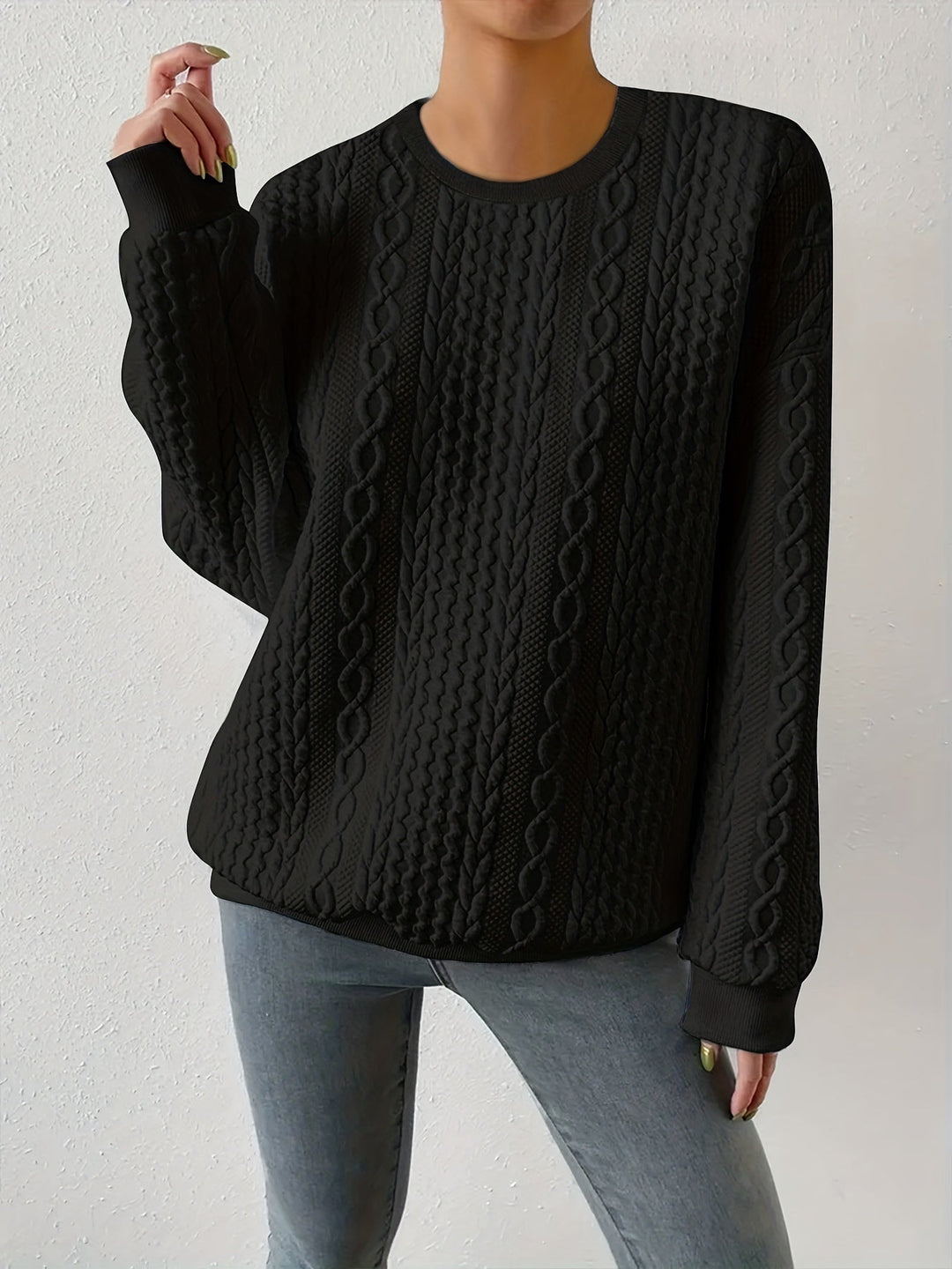 Joyce | Sweter z teksturowanym splotem