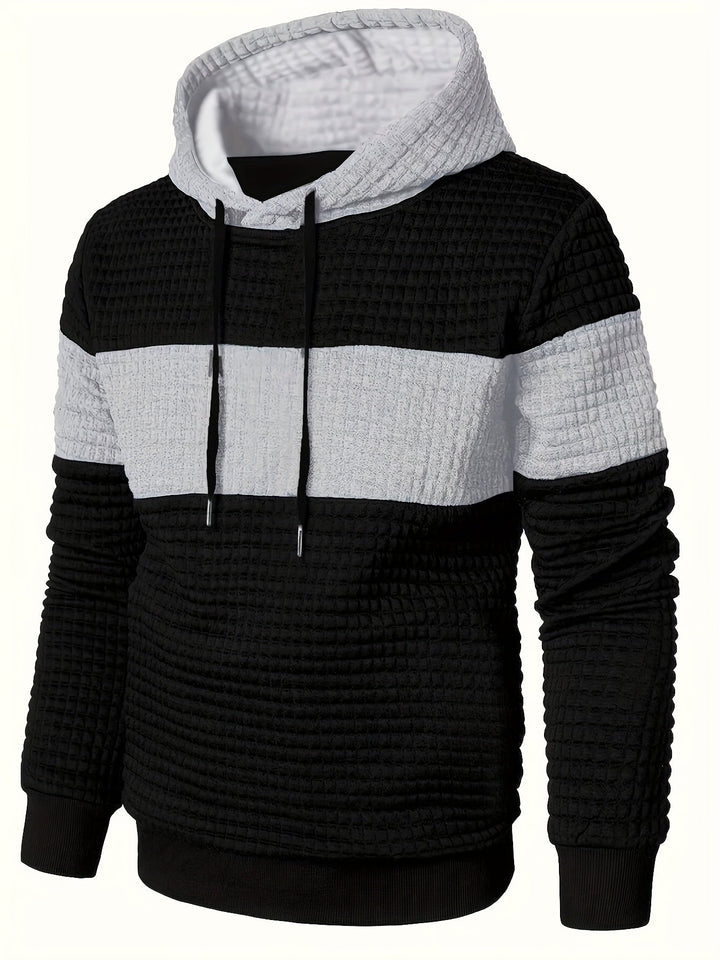Hayes | Teksturowana bluza z kapturem w kolorze blokowym