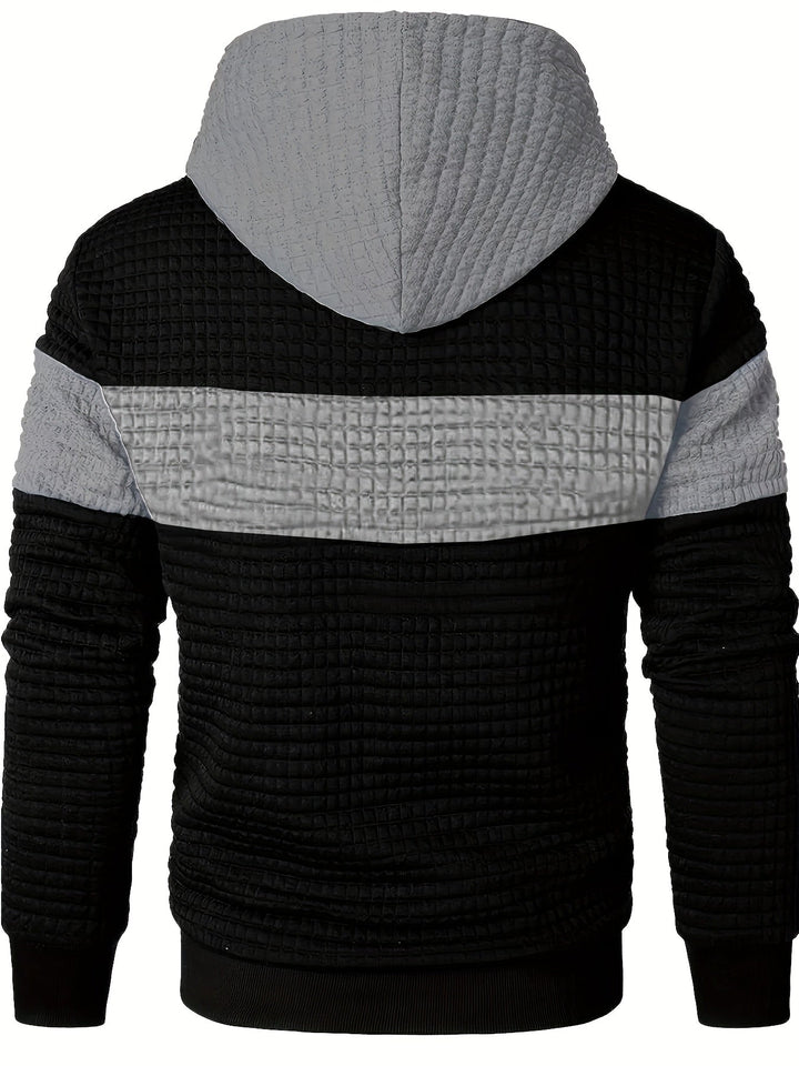 Hayes | Teksturowana bluza z kapturem w kolorze blokowym
