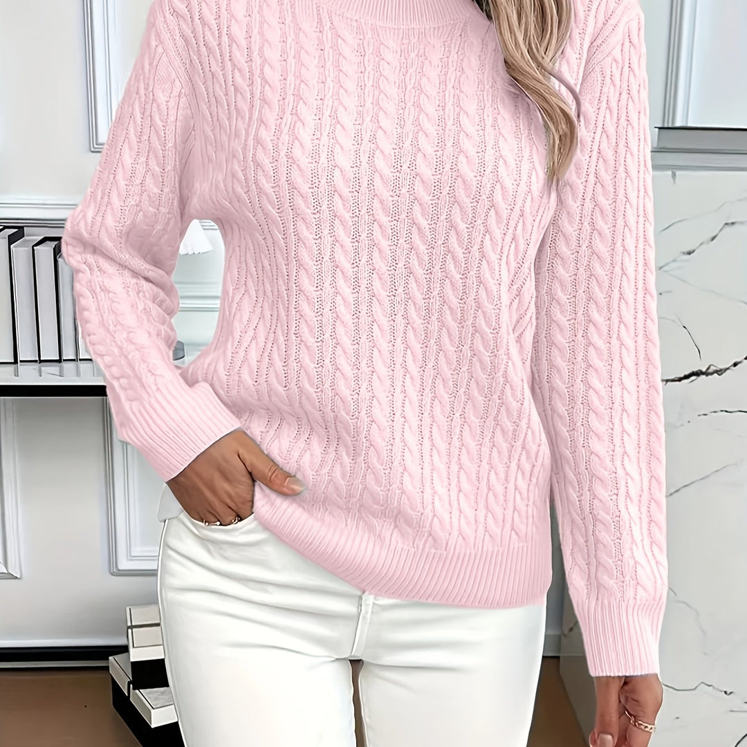 Faye | Sweter z okrągłym dekoltem w splot kablowy
