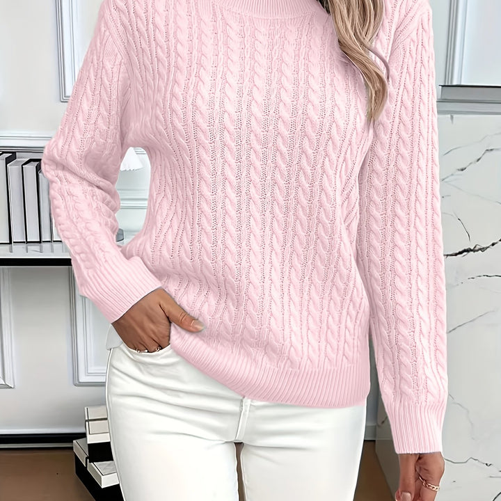 Faye | Sweter z okrągłym dekoltem w splot kablowy