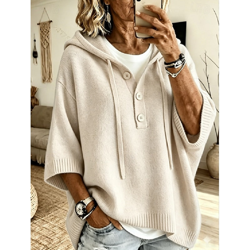 Brooklyn | Luzny Sweter z Kapturem