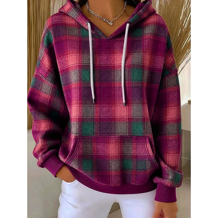 Sadie | Przytulna Kapturowa Bluza w Kratę