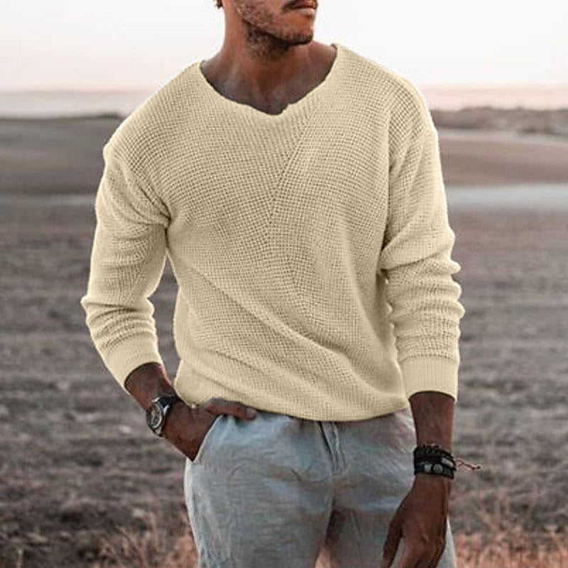 Sullivan | Sweter z teksturowanym dekoltem w serek