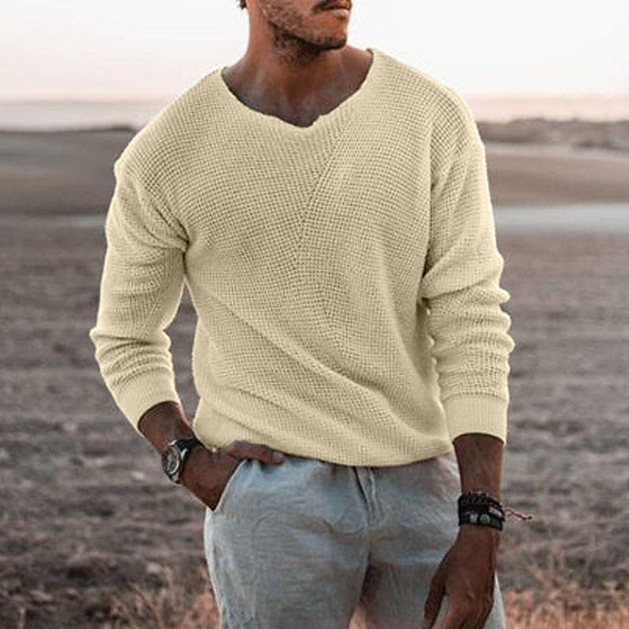 Sullivan | Sweter z teksturowanym dekoltem w serek