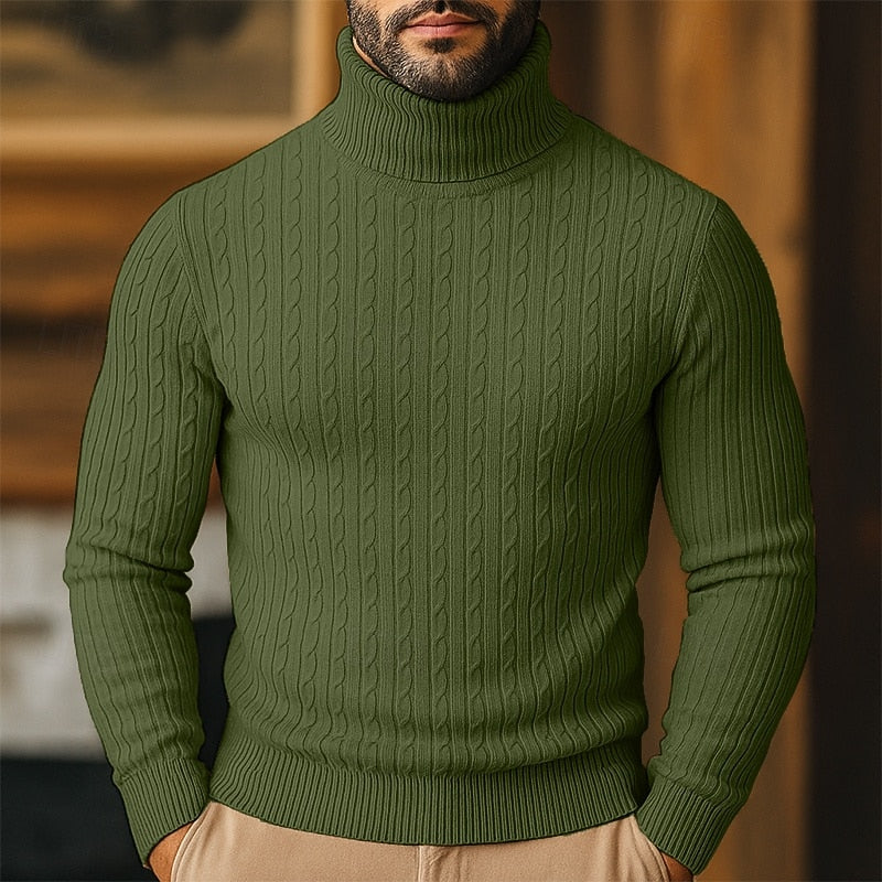 Rupert | Sweter z golfem w sploty