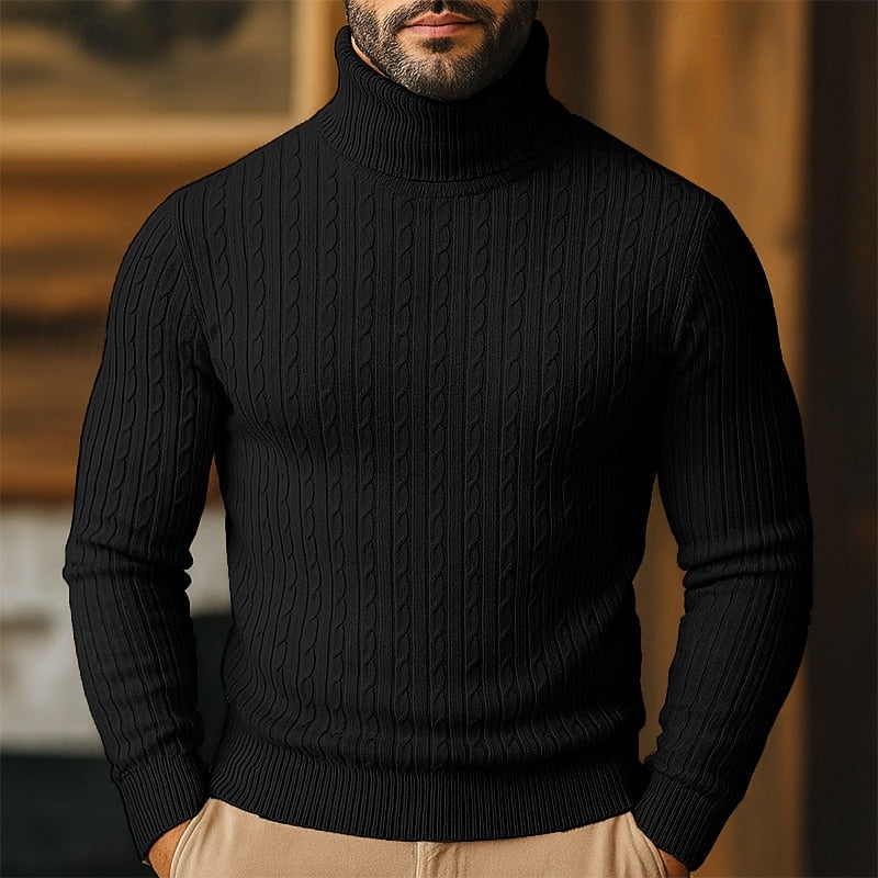 Rupert | Sweter z golfem w sploty